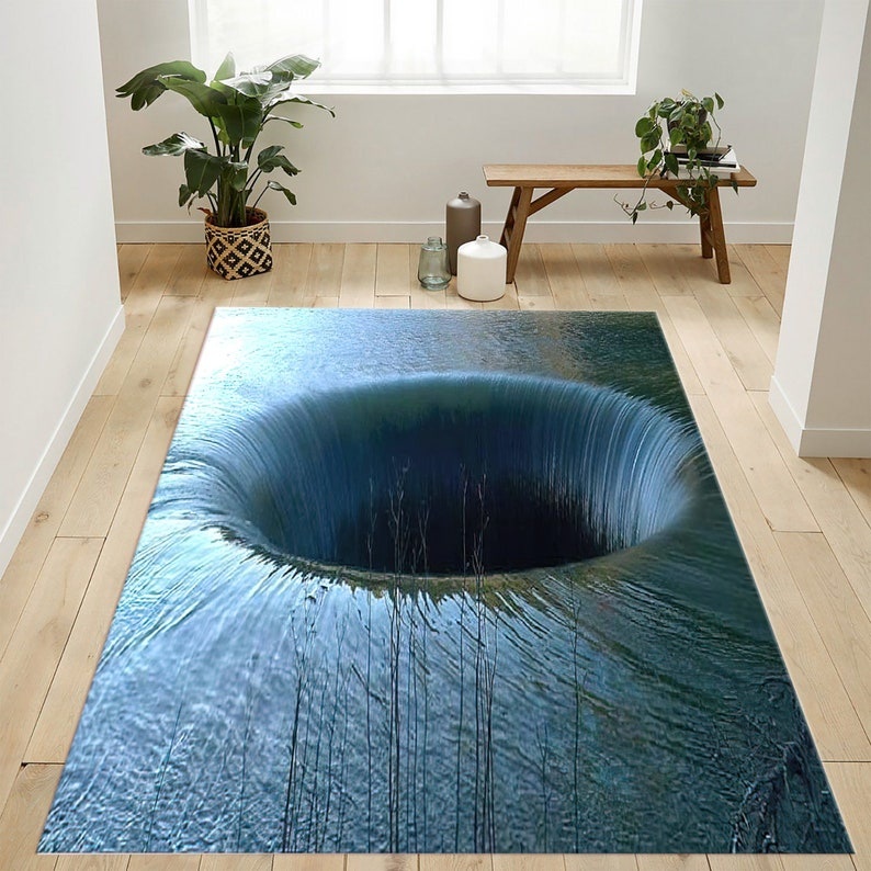Optical Illusion Rug, Vortex Illusion Rug Home Decor - Bluefink